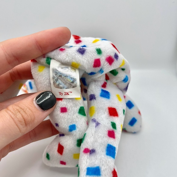 TY "Ty 2k" Bear Beanie Baby, New Years Eve Bear - Picture 6 of 7